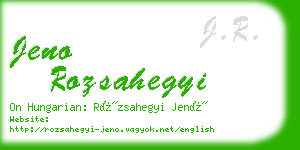 jeno rozsahegyi business card